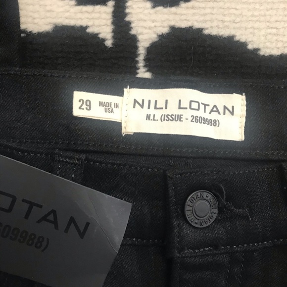 NWT Nili Lotan High Rise Skinny Jean in Jet Black Size 29 - Picture 7 of 15